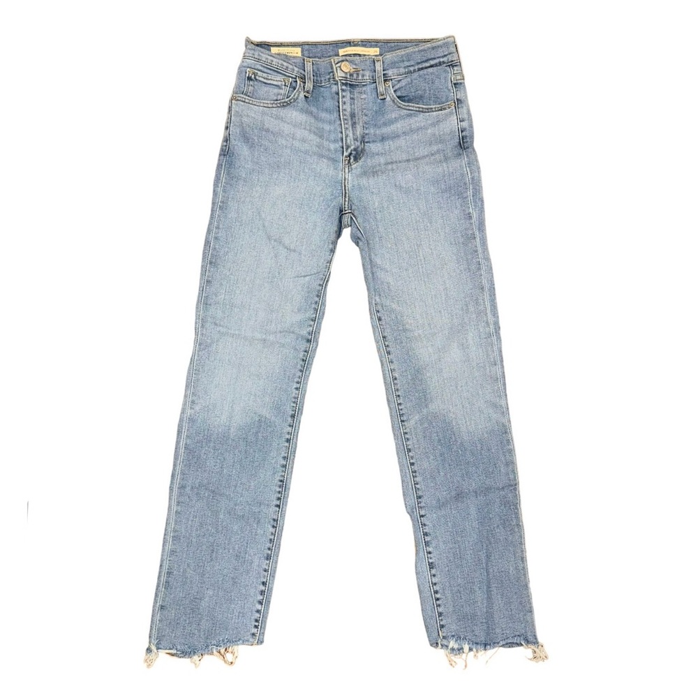 Levi's 724 High Rise Crop Straight Leg Jeans in Light Wash Blue